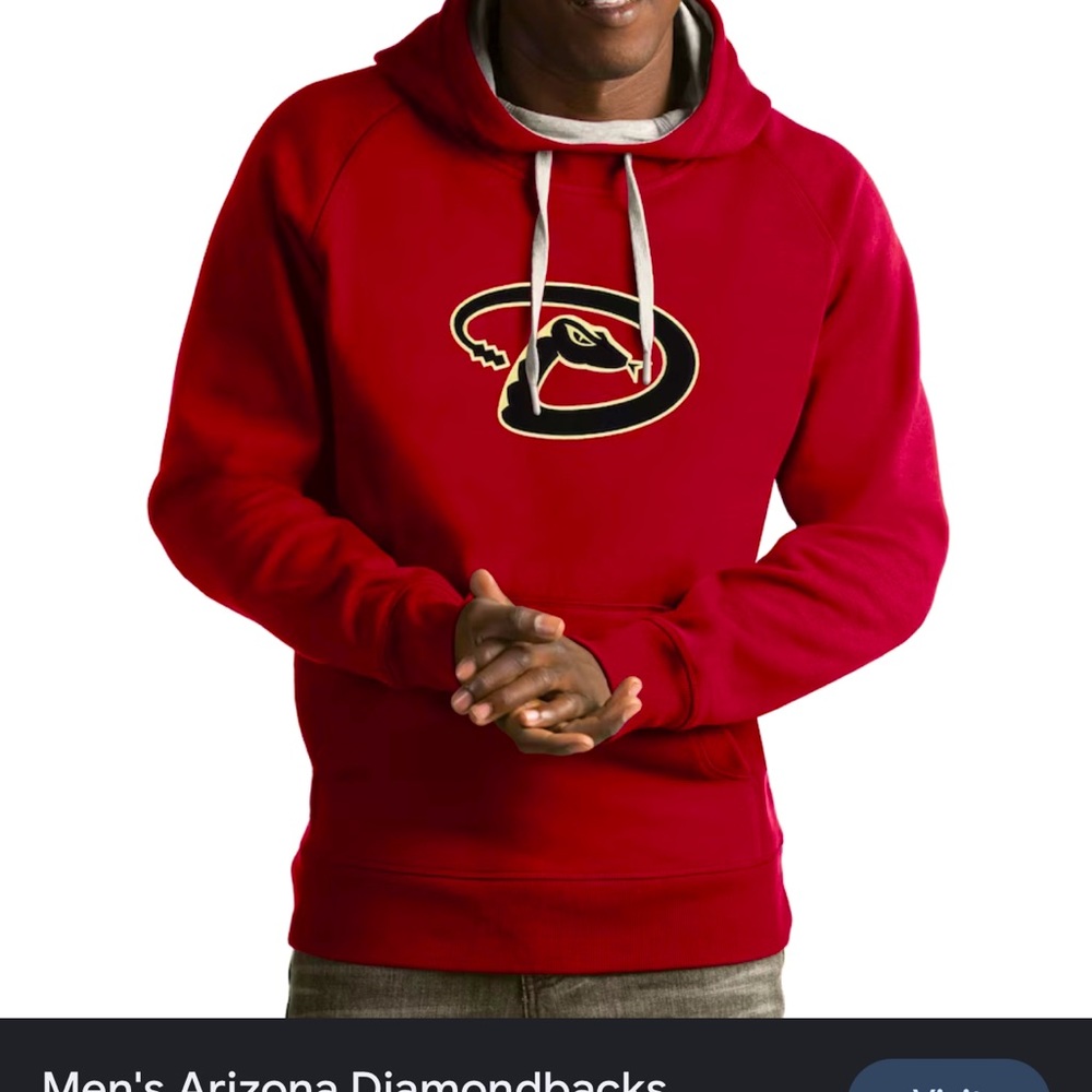 Diamondbacks Antigua Red Victory Pullover Hoodie